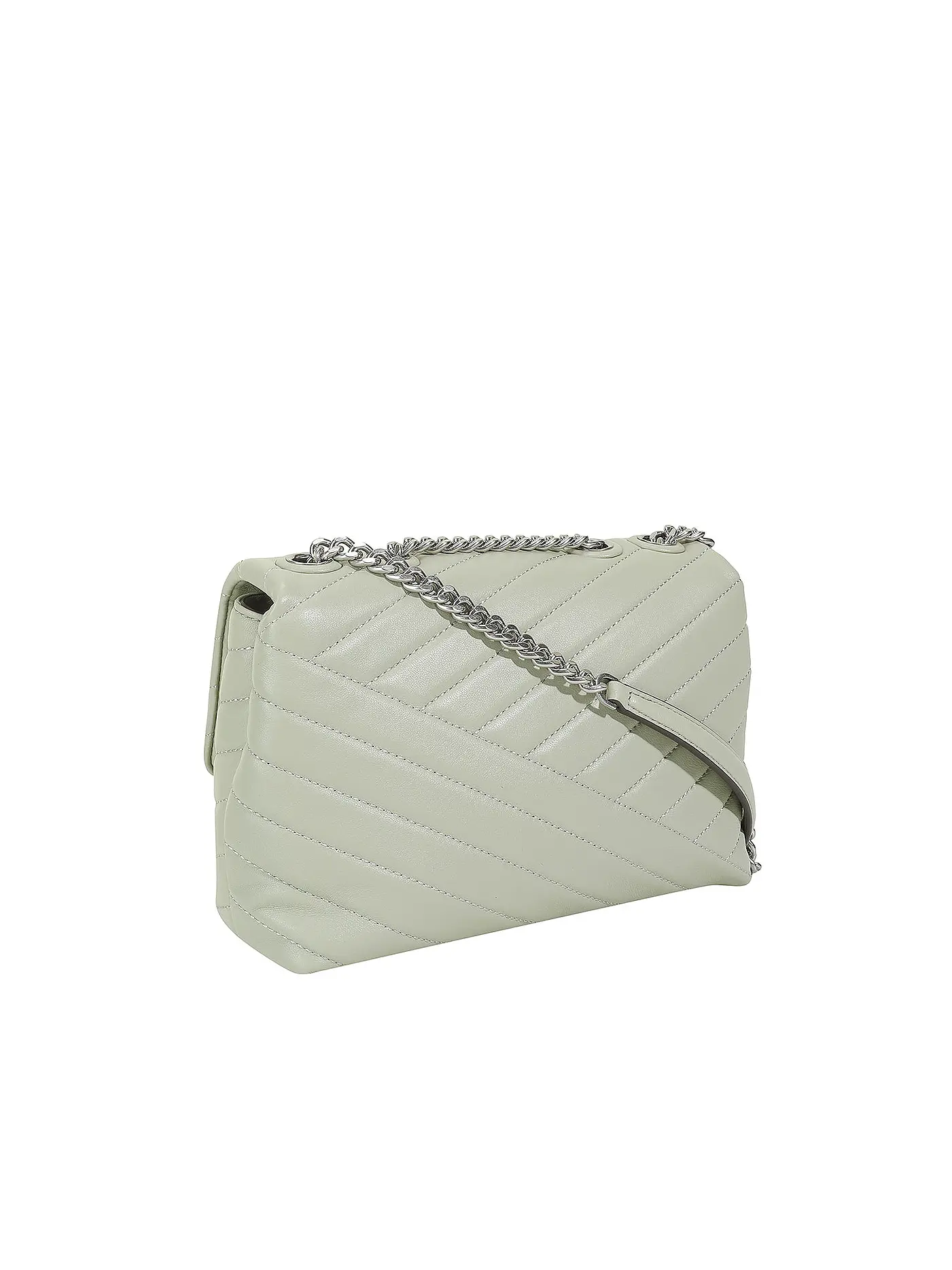 TORY BURCH | Ledertasche - Schultertasche KIRA CHEVRON Small | creme
